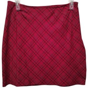 Vintage Venezia Red Plaid Tartan Mini-Skirt Size 16 Average